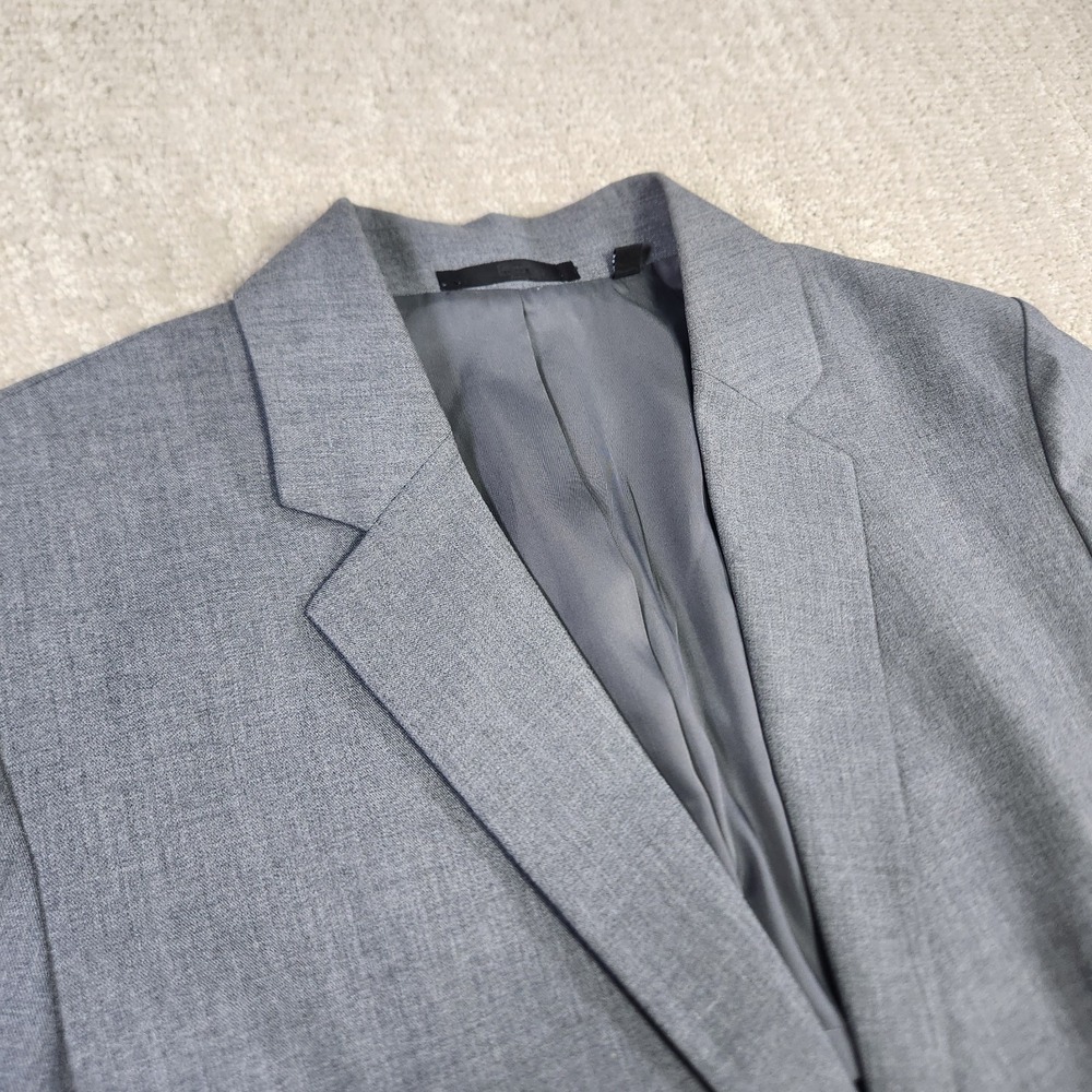 Uniqlo Tailored Jacket Women's XL Gray Relaxed Fit Blazer Career Office Stretch
